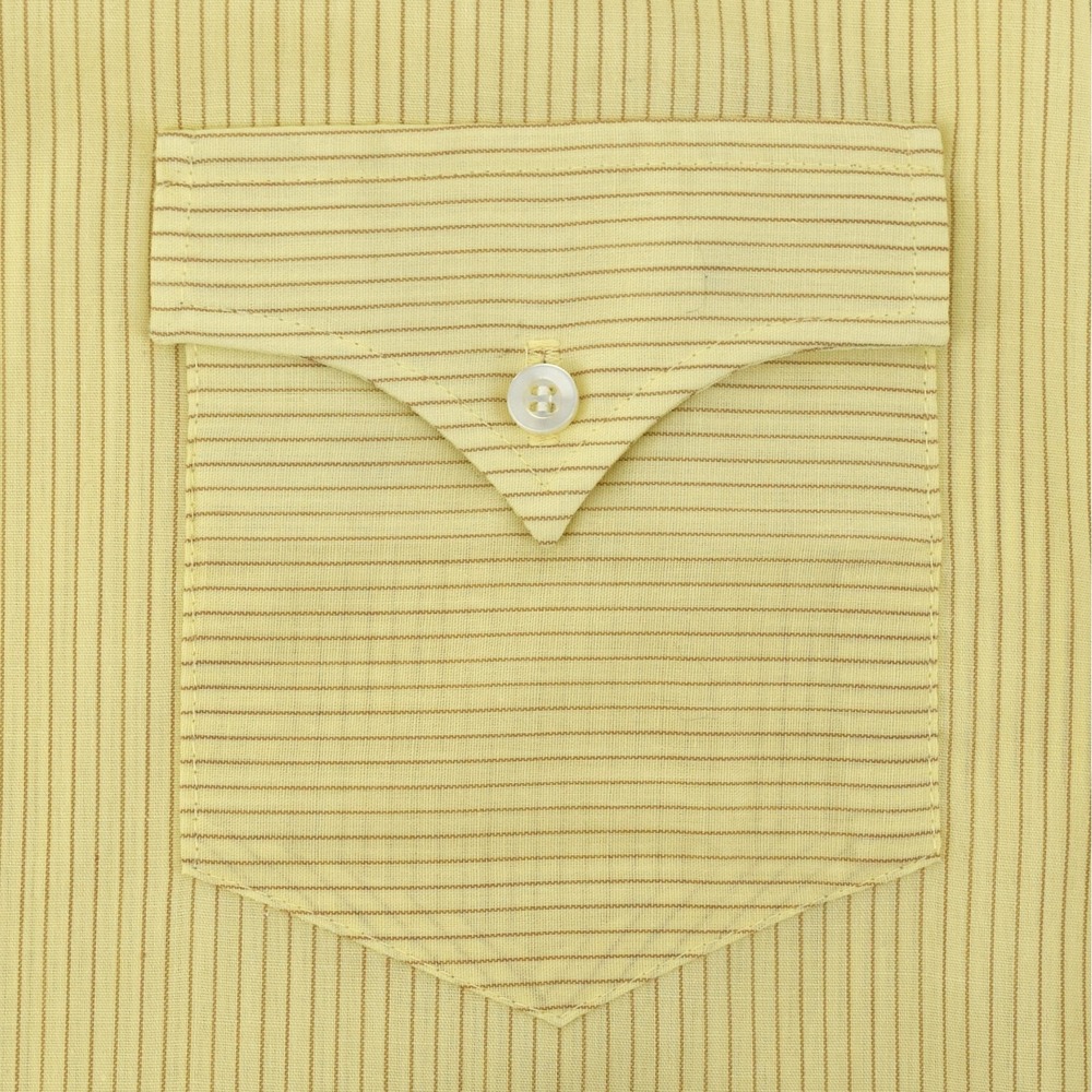 H Bar C Ranchwear Men XL Yellow Striped Western Long Tail 70s Button Down Shirt - Picture 4 of 12